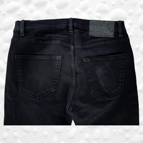 ZARA STRETCH BLACK SKINNY JEANS - BUTTON FRONT - 30" - Picture 3 of 7
